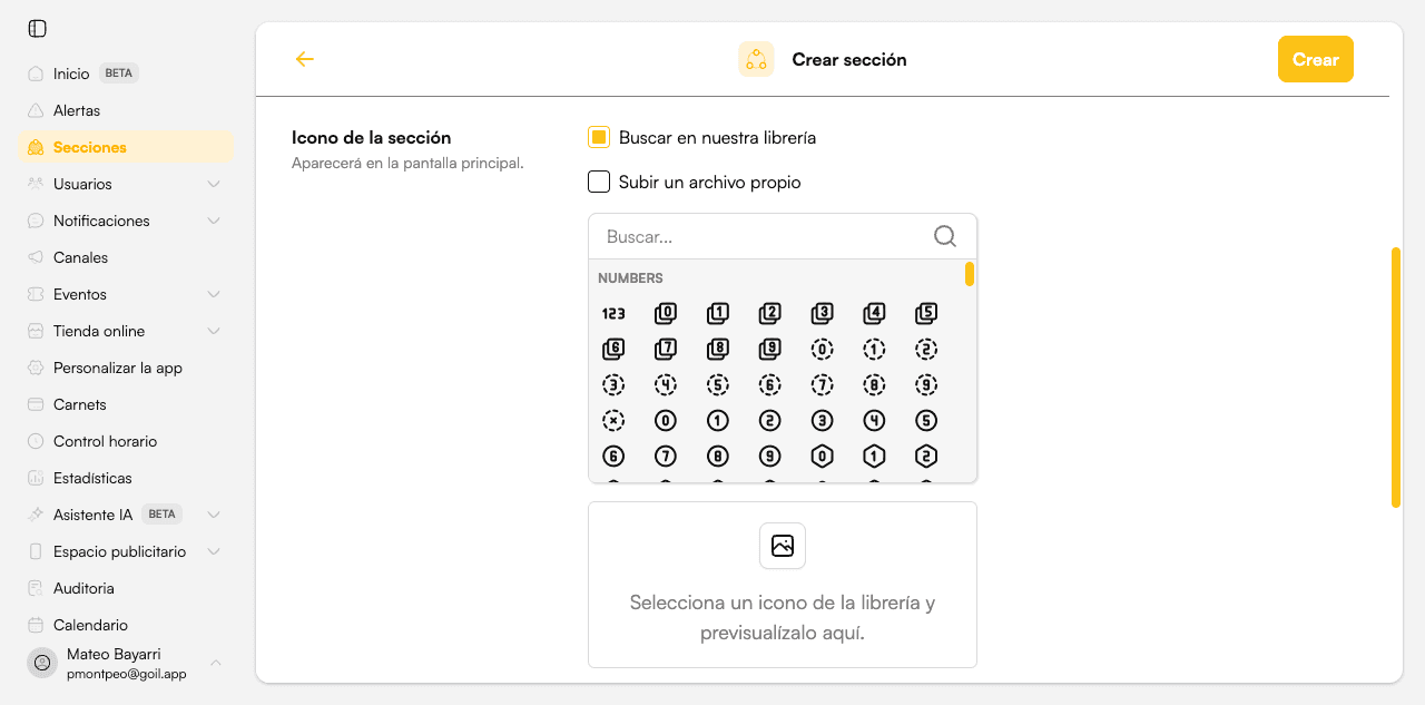 Selector de iconos