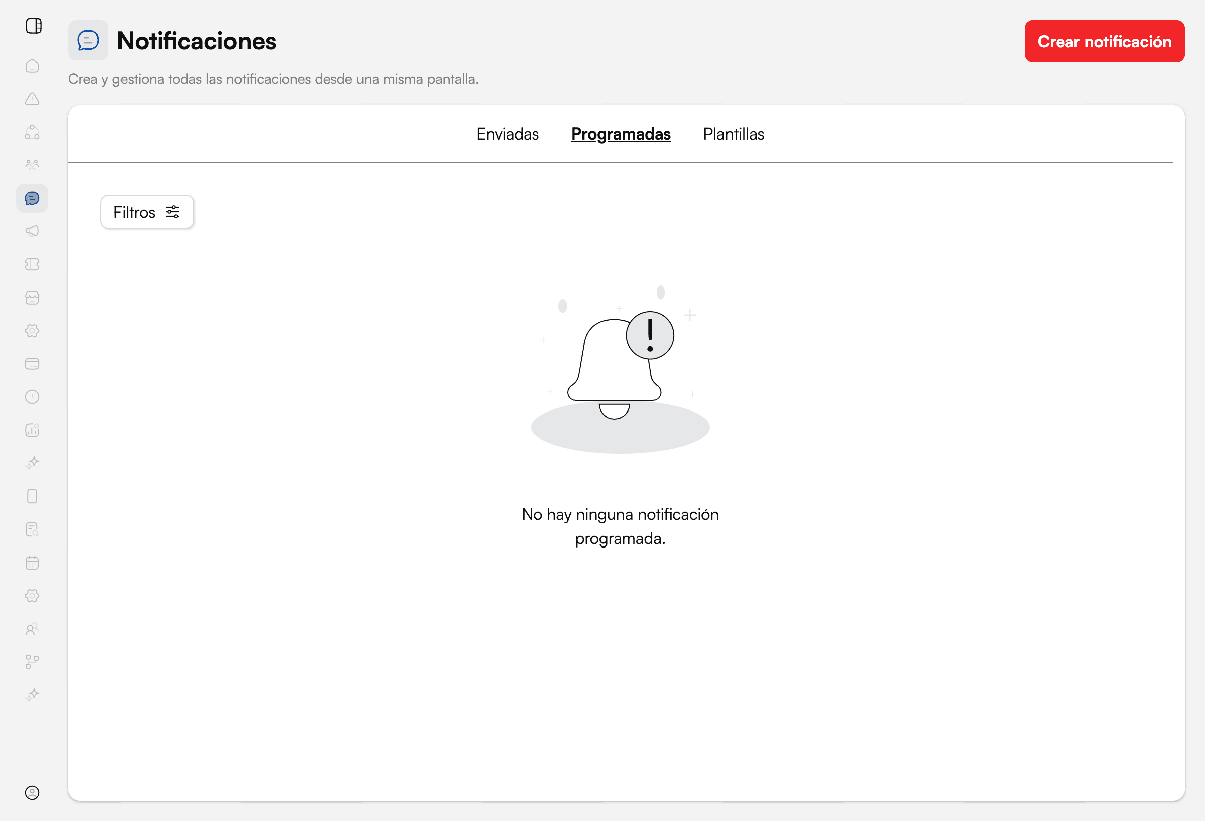 Listado de notificaciones programadas